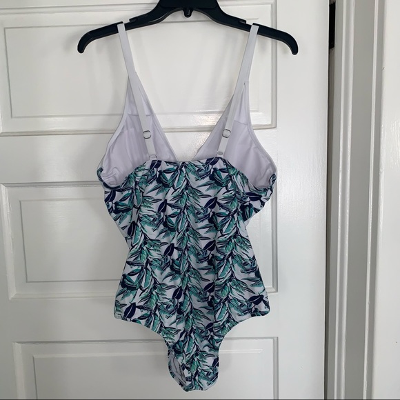 NWOT Palm Leaf print one piece swimsuit - Picture 2 of 5